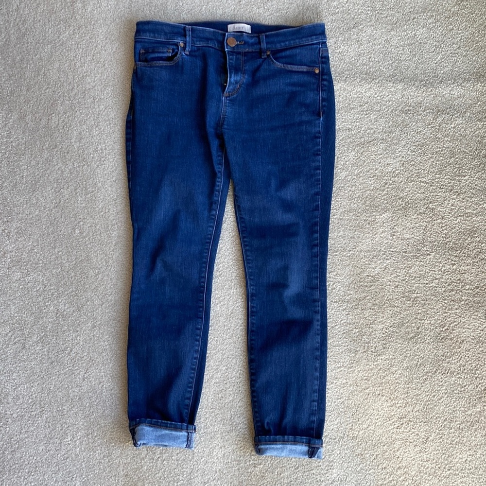 Loft dark wash skinny jeans
